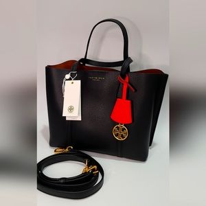 TORY BURCH SMALL PERRY TRIPLE-COMPARTMENT TOTE BAG